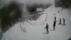 Modrá sjezdovka - dojezd k lanové dráze