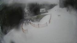 Modrá sjezdovka - dojezd k lanové dráze