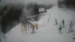 Modrá sjezdovka - dojezd k lanové dráze