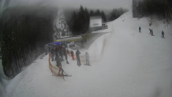 Modrá sjezdovka - dojezd k lanové dráze