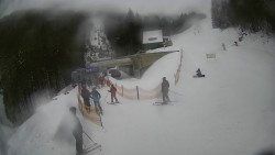 Modrá sjezdovka - dojezd k lanové dráze