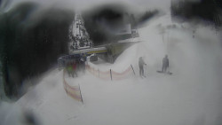 Modrá sjezdovka - dojezd k lanové dráze