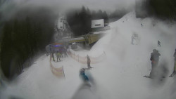 Modrá sjezdovka - dojezd k lanové dráze