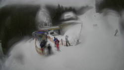 Modrá sjezdovka - dojezd k lanové dráze