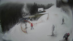 Modrá sjezdovka - dojezd k lanové dráze