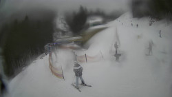 Modrá sjezdovka - dojezd k lanové dráze