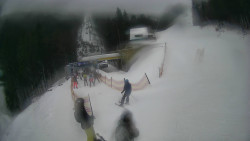 Modrá sjezdovka - dojezd k lanové dráze