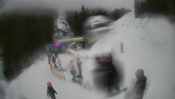 Modrá sjezdovka - dojezd k lanové dráze