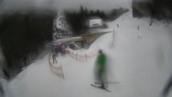 Modrá sjezdovka - dojezd k lanové dráze