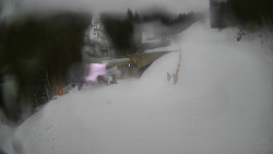 Modrá sjezdovka - dojezd k lanové dráze