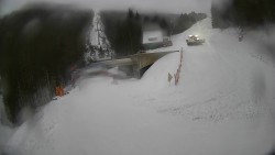 Modrá sjezdovka - dojezd k lanové dráze