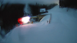 Modrá sjezdovka - dojezd k lanové dráze