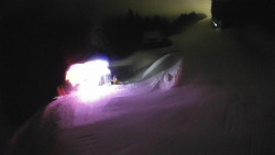 Modrá sjezdovka - dojezd k lanové dráze