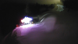 Modrá sjezdovka - dojezd k lanové dráze