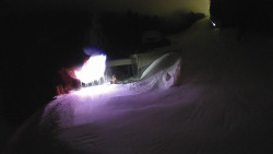 Modrá sjezdovka - dojezd k lanové dráze