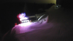 Modrá sjezdovka - dojezd k lanové dráze