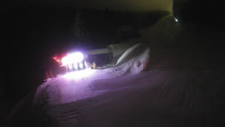 Modrá sjezdovka - dojezd k lanové dráze