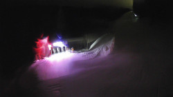 Modrá sjezdovka - dojezd k lanové dráze