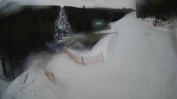 Modrá sjezdovka - dojezd k lanové dráze