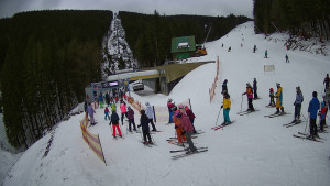 Červenohorské sedlo - Modrá sjezdovka - dojezd k lanové dráze - 23.2.2026 v 10:30 Červenohorské sedlo - Modrá sjezdovka - dojezd k lanové dráze - 23.2.2026 v 10:30