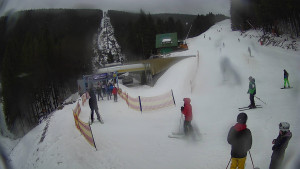 Červenohorské sedlo - Modrá sjezdovka - dojezd k lanové dráze - 23.2.2026 v 11:10 Červenohorské sedlo - Modrá sjezdovka - dojezd k lanové dráze - 23.2.2026 v 11:10