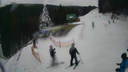 Modrá sjezdovka - dojezd k lanové dráze