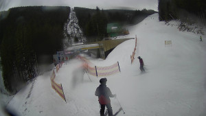 Červenohorské sedlo - Modrá sjezdovka - dojezd k lanové dráze - 23.2.2026 v 12:40 Červenohorské sedlo - Modrá sjezdovka - dojezd k lanové dráze - 23.2.2026 v 12:40