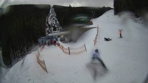 Červenohorské sedlo - Modrá sjezdovka - dojezd k lanové dráze - 23.2.2026 v 13:01 Červenohorské sedlo - Modrá sjezdovka - dojezd k lanové dráze - 23.2.2026 v 13:01