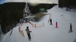 Červenohorské sedlo - Modrá sjezdovka - dojezd k lanové dráze - 23.2.2026 v 13:40 Červenohorské sedlo - Modrá sjezdovka - dojezd k lanové dráze - 23.2.2026 v 13:40