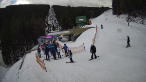 Červenohorské sedlo - Modrá sjezdovka - dojezd k lanové dráze - 23.2.2026 v 14:20 Červenohorské sedlo - Modrá sjezdovka - dojezd k lanové dráze - 23.2.2026 v 14:20