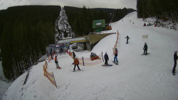 Modrá sjezdovka - dojezd k lanové dráze