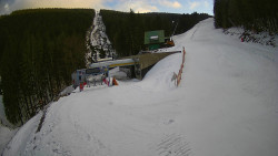 Modrá sjezdovka - dojezd k lanové dráze