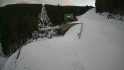 Modrá sjezdovka - dojezd k lanové dráze