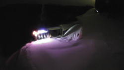 Modrá sjezdovka - dojezd k lanové dráze