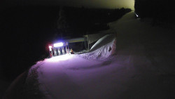 Modrá sjezdovka - dojezd k lanové dráze