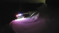 Modrá sjezdovka - dojezd k lanové dráze