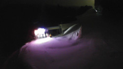 Modrá sjezdovka - dojezd k lanové dráze