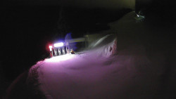 Modrá sjezdovka - dojezd k lanové dráze