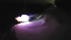 Modrá sjezdovka - dojezd k lanové dráze