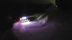 Modrá sjezdovka - dojezd k lanové dráze