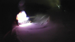 Modrá sjezdovka - dojezd k lanové dráze