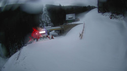 Modrá sjezdovka - dojezd k lanové dráze