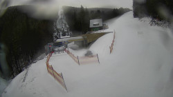 Modrá sjezdovka - dojezd k lanové dráze