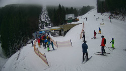 Modrá sjezdovka - dojezd k lanové dráze