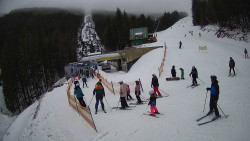 Modrá sjezdovka - dojezd k lanové dráze