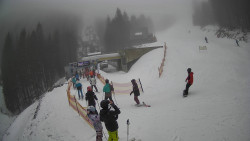 Modrá sjezdovka - dojezd k lanové dráze