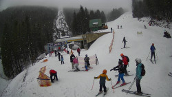 Modrá sjezdovka - dojezd k lanové dráze