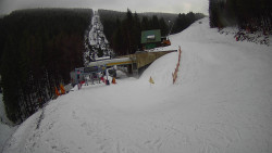 Modrá sjezdovka - dojezd k lanové dráze