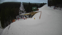 Modrá sjezdovka - dojezd k lanové dráze