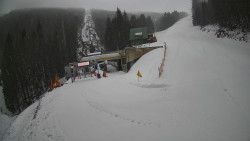 Modrá sjezdovka - dojezd k lanové dráze